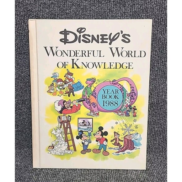Vintage Disney's Wonderful World Of Knowledge 1988 Yearbook Hardcover 126 Pages - Picture 1 of 5